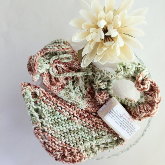Hand Crafted Spa Gift Set Soap Saver Facecloth Scrunchy Bath Essential Essential - Picture 7 of 13